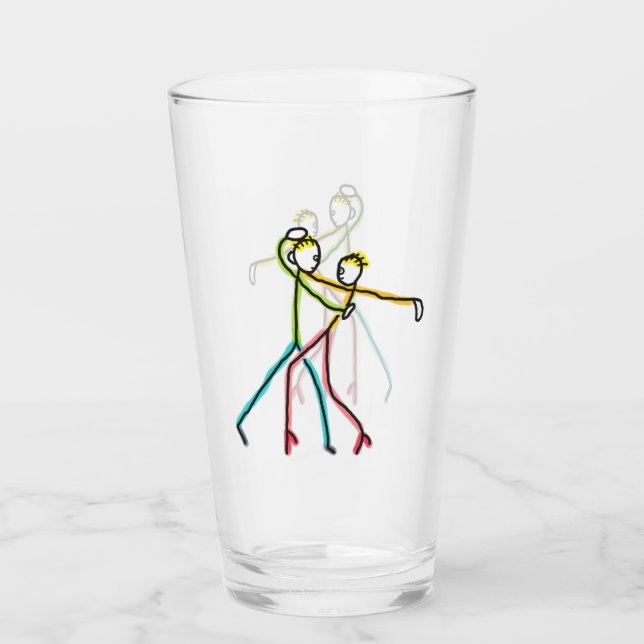 Copo De Pint Figuras Dançando Salsa (Frente)