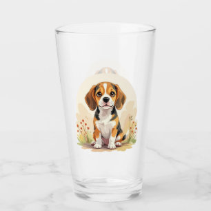 Copo De Pint Filhote de Beagle Tricolor Preto, Marrom e Branco 