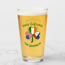 Copo De Pint Filipino Irish American Flagres Shamrock Personali