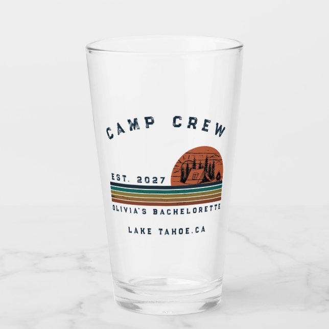 Copo De Pint Fim de Semana de Acampamento Personalizado Despedi (Frente)
