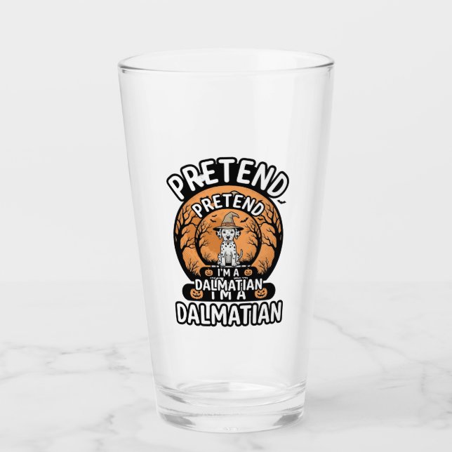 Copo De Pint Finja que eu sou um cão dálmata de Halloween (Frente)