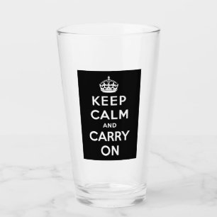 Copo De Pint Fique calmo e continue ligado (Design preto)