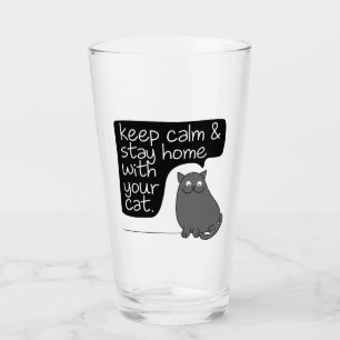 Copo De Pint Fique Calmo E Fique Em Casa Com Seu Gato