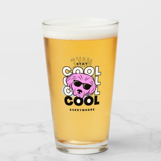 Copo De Pint Fique Fresco em Qualquer Lugar & Faça o Dia de Hoj (Frente (Preenchido))