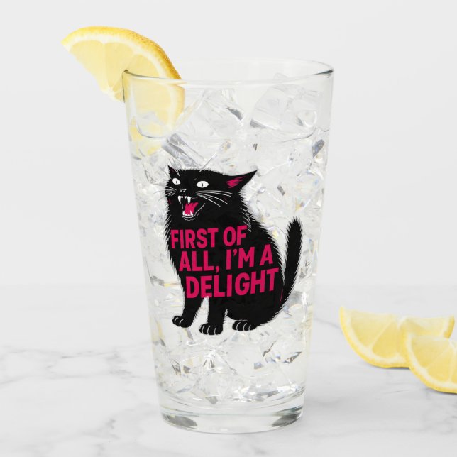 Copo De Pint First Of All I'm A Delight Roaring Black Cat (Gelo frontal)