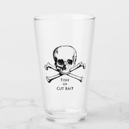 Copo De Pint "Fish or Cut Bait" - Jolly Roger Skull - Ossos