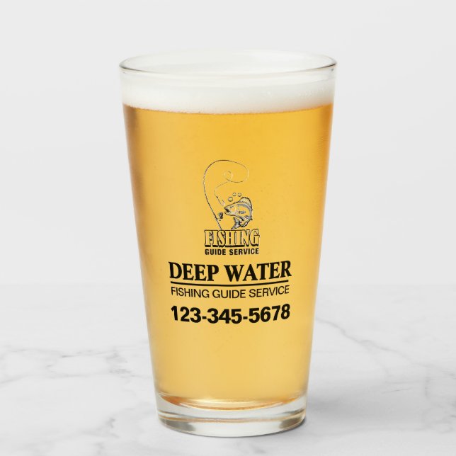 Copo De Pint Fishing Guide Service (Frente (Preenchido))