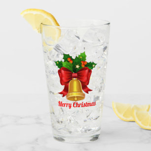 Copo De Pint Fita de Natal e Fita Vermelha Personalizada