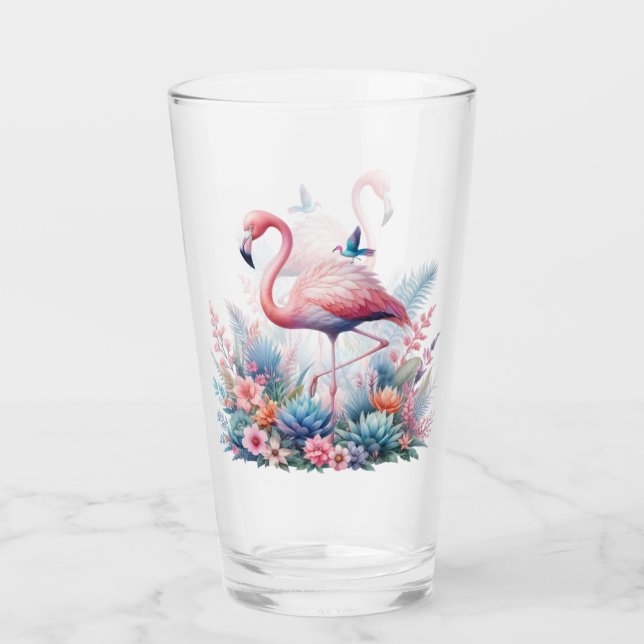 Copo De Pint Flamingo Rosa Sublimação (Frente)