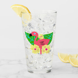 Copo De Pint Flamingo tropical e flores
