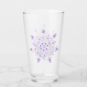 Copo De Pint floco de neve roxo leve e coração brilhando