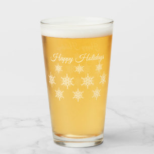 Copo De Pint Flocos de neve de vidro natalino