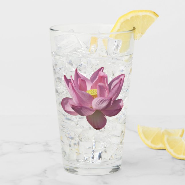 Copo De Pint Flor de Lotus Rosa IV (Gelo traseiro)