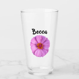 Copo De Pint Flor de Zínia Rosa Elegante Personalizada