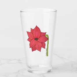 Copo De Pint Flor Estrela Vermelha