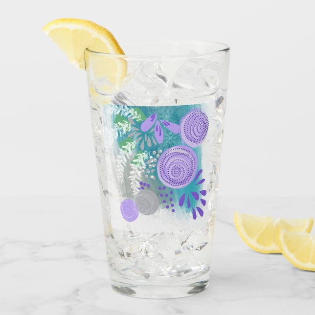 Copo De Pint Floral Abstrato Moderno (Gelo frontal)