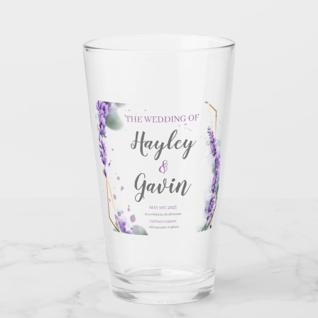 Copo De Pint Floral de Aquarela Elegante Personalizável (Frente)