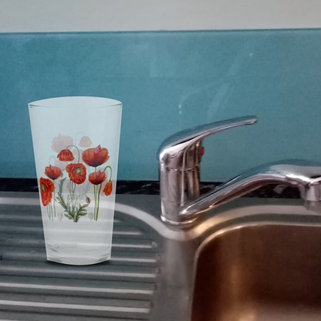 Copo De Pint Floral de Parada POPPY VERMELHO (Criador carregado)