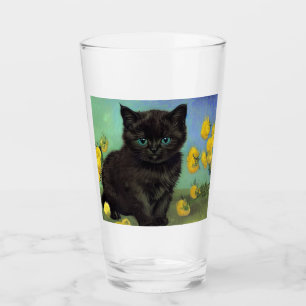 Copo De Pint Flores Amarelas de Gogh Pretas para Gogh