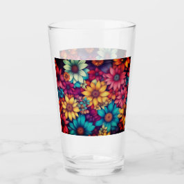 Copo De Pint Flores Bonito coloridas de Abstrato