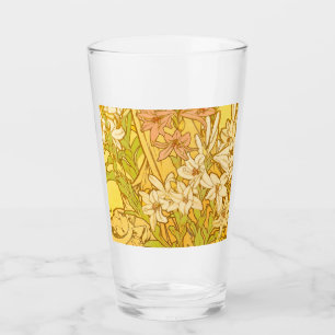 Copo De Pint Flores de lírio Art Nouveau de Alfonse Mucha