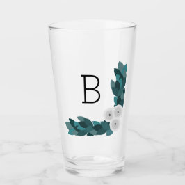 Copo De Pint Flores e Folhagem Brancas Elegantes | Mono