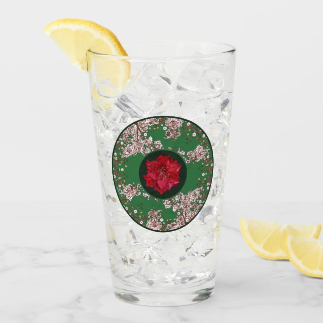 Copo De Pint Flores para o Natal (Gelo frontal)