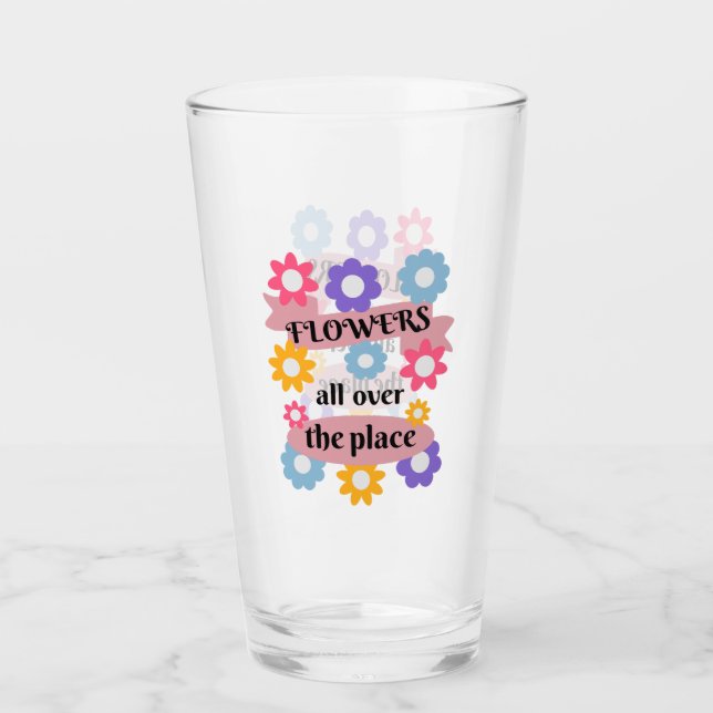 Copo De Pint Flores por todo o lugar (Frente)