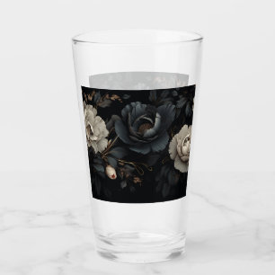 Copo De Pint Flores Pretas e Brancas
