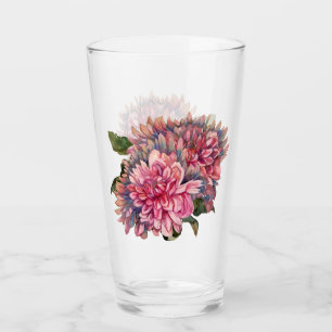 Copo De Pint Flores rosa Dahlia Vintage