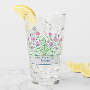 Copo De Pint Flores Selvagens Óculos de Casamento de Bridesmaid