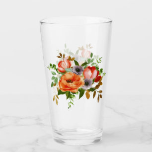 Copo De Pint Flores suaves em aquarela