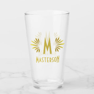 Copo De Pint Flourish Dourado do art deco do sobrenome do