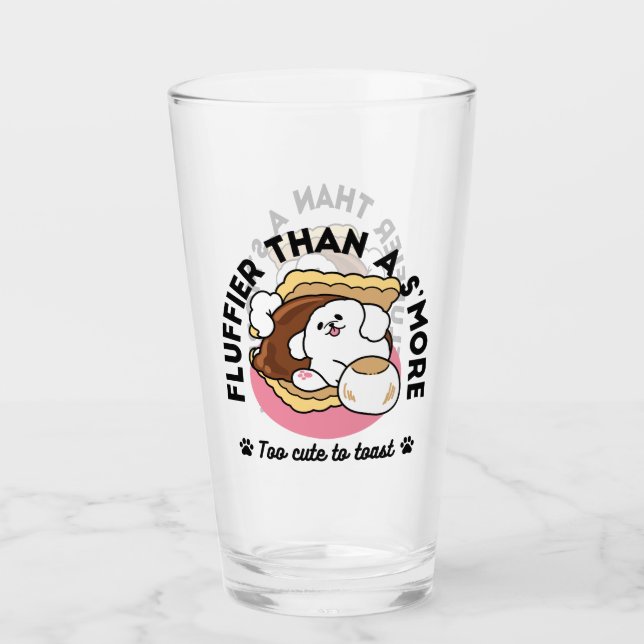 Copo De Pint Fluffier Tha S’more - Cute Dog and Dessert Pun (Frente)
