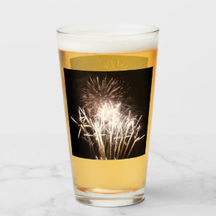 Copo De Pint Fogos de Artifício Brancos e Dourados I Celebração