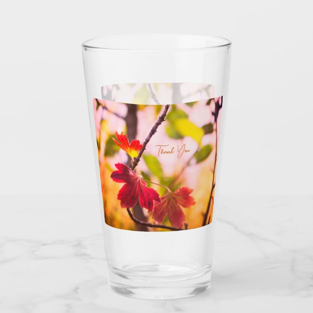 Copo De Pint Folhas Românticas Boho – Fantasia Botânica Obrigad (Frente)