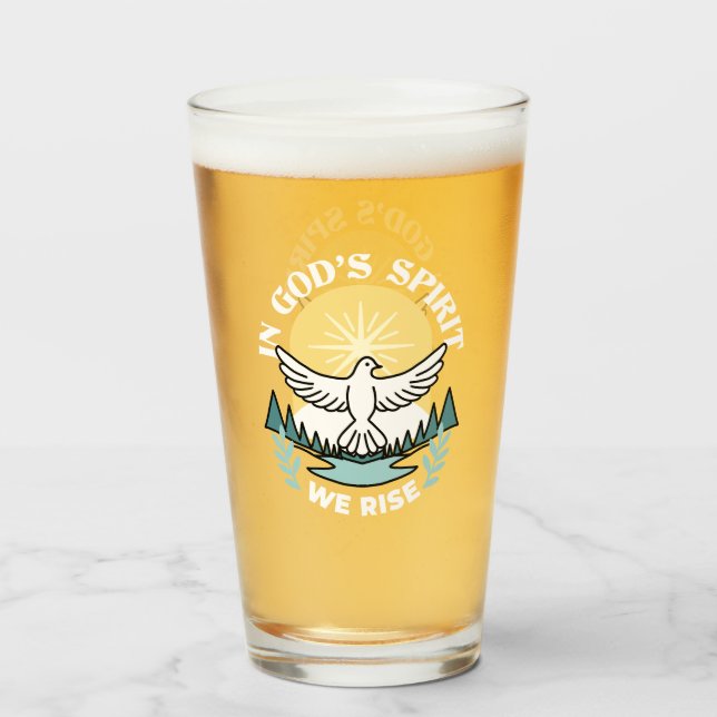 Copo De Pint Força Espiritual em Deus - Assustador do Cristão (Frente (Preenchido))