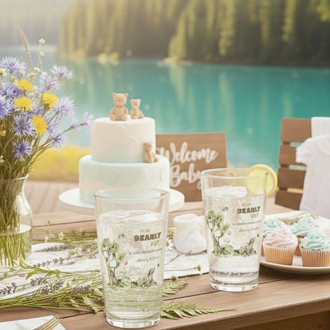 Copo De Pint Forest Animals Bearly Wait Baby Shower Keepsake (Forest Animals Bearly Wait Baby Shower Keepsake Glass ©Susanne Sachers - Sunny Mind 🌞)