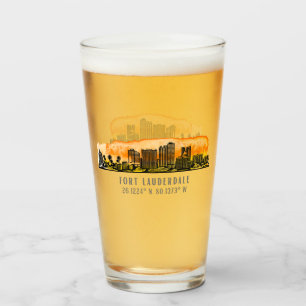 Copo De Pint Fort Lauderdale Skyline & Coordenadas