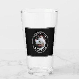 Copo De Pint Foto bonita do Pai abraçando o doce cão branco p