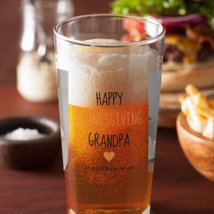Copo De Pint Foto da Colagem Moderna Feliz Ação de Graças Vovô