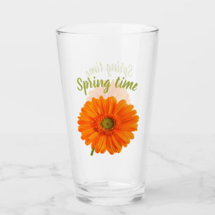 Copo De Pint Foto da flor de Gerbera laranja-primavera com text