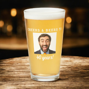 Copo De Pint Foto De Aniversário De 40 Anos