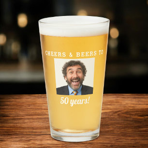 Copo De Pint Foto De Aniversário De 50 Anos