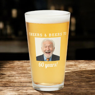 Copo De Pint Foto De Aniversário De 60 Anos