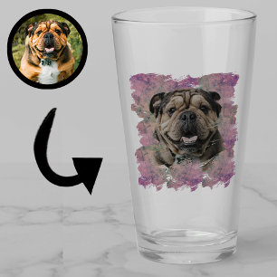 Copo De Pint Foto de Lover-do-cão Lilac-Rosa-Rosa Úmido de Grun