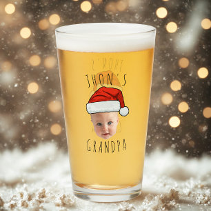 Copo De Pint Foto de Natal personalizada do rosto do bebê Santa