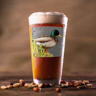 Copo De Pint Foto de Vida Selvagem de Pato Mallard Verde