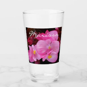 Copo De Pint Foto do nome da adição das flores rosa Bonito
