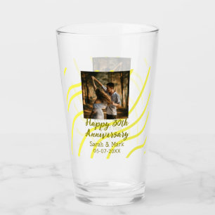 Copo De Pint Foto dourada amarela 30º aniversário de casamento 